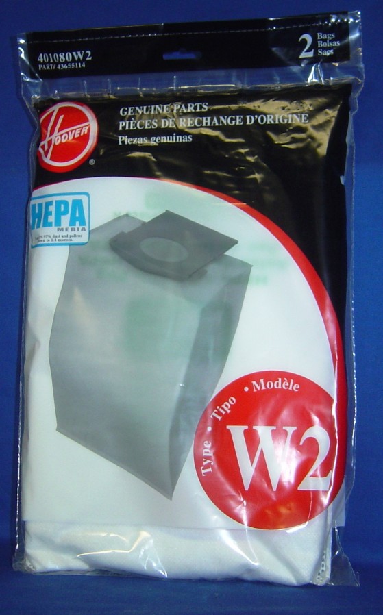 HOOVER BAGS STYLE W2 HEPA FILTRATION 2 PACK - Click Image to Close